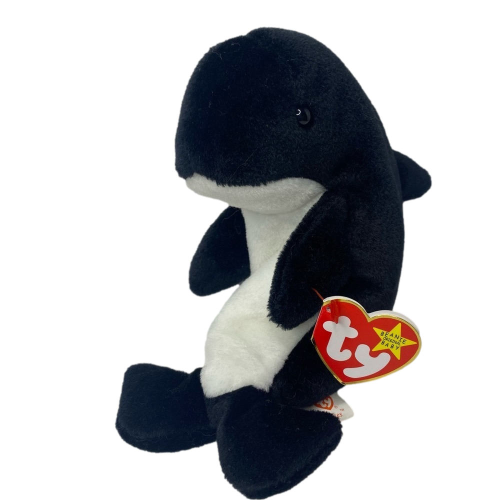 TY Beanie Babies Waves the Whale 4084 vintage 1990s original plush fish